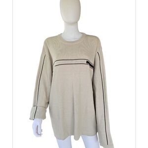 Beige Sweater with Black Accents​